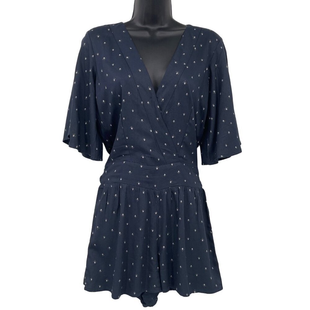 O’Neill Gabriella Romper Women's S Dolman Sleeve Deep V Neck Beachy Breezy